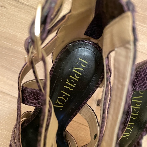 Purple snake print platform heels - Picture 4 of 5